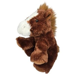 Aurora Brown White Horse Plush 12" Farm Ranch Animal Barnyard Toy